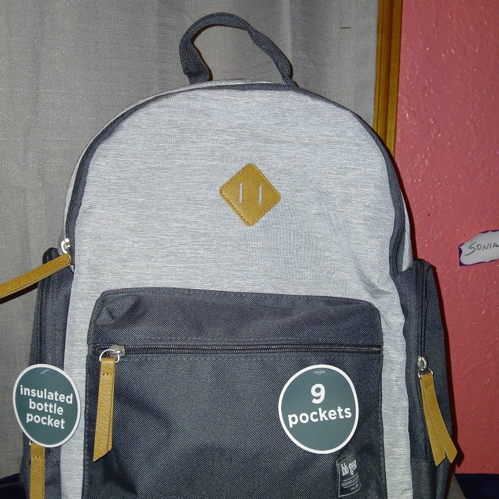 Bb Gear Pan̈alera Gray and Black Backpack with Tan Accents